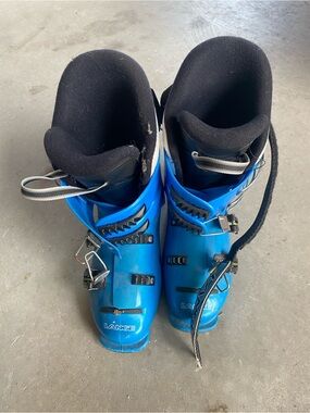 Lange Bright Blue Ski Boots with Black Liners